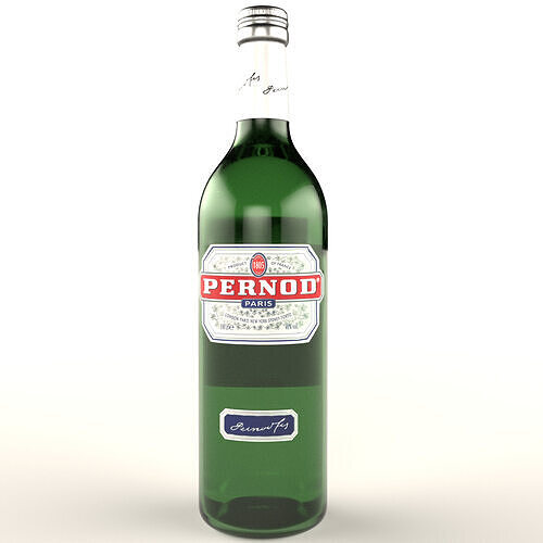 Pernod Alcohol Bottle Low-poly 3D model