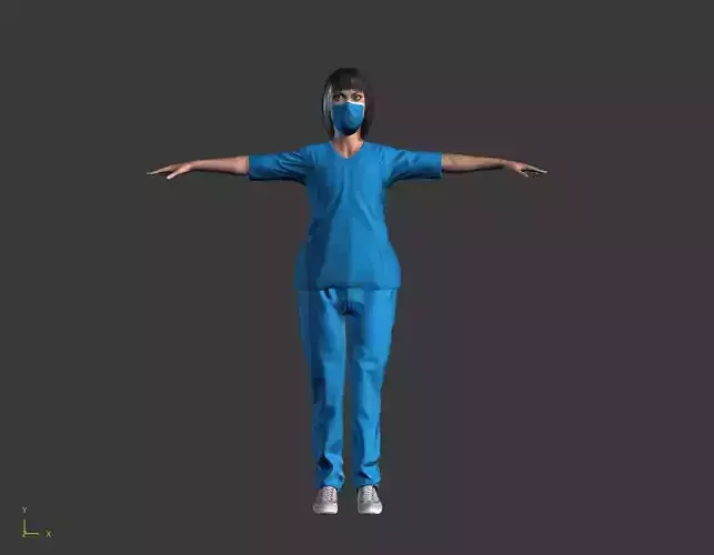 Low-Poly Female Doctor 3D Model T Pose Medical Character Low-poly 3D model Low-Poly Female Doctor 3D Model T Pose Medical Character Low-poly 3D model