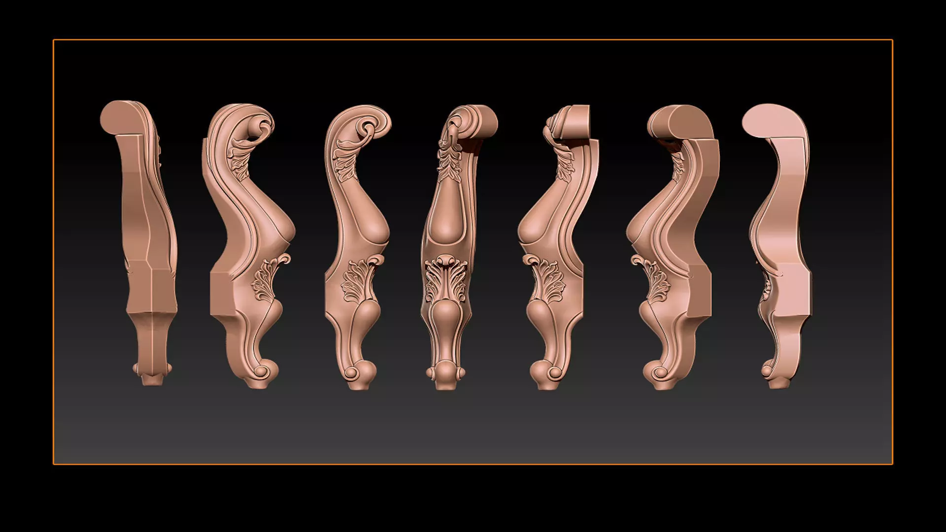 Classic Table and Chair Leg Model Kit - 049 3D print model_0