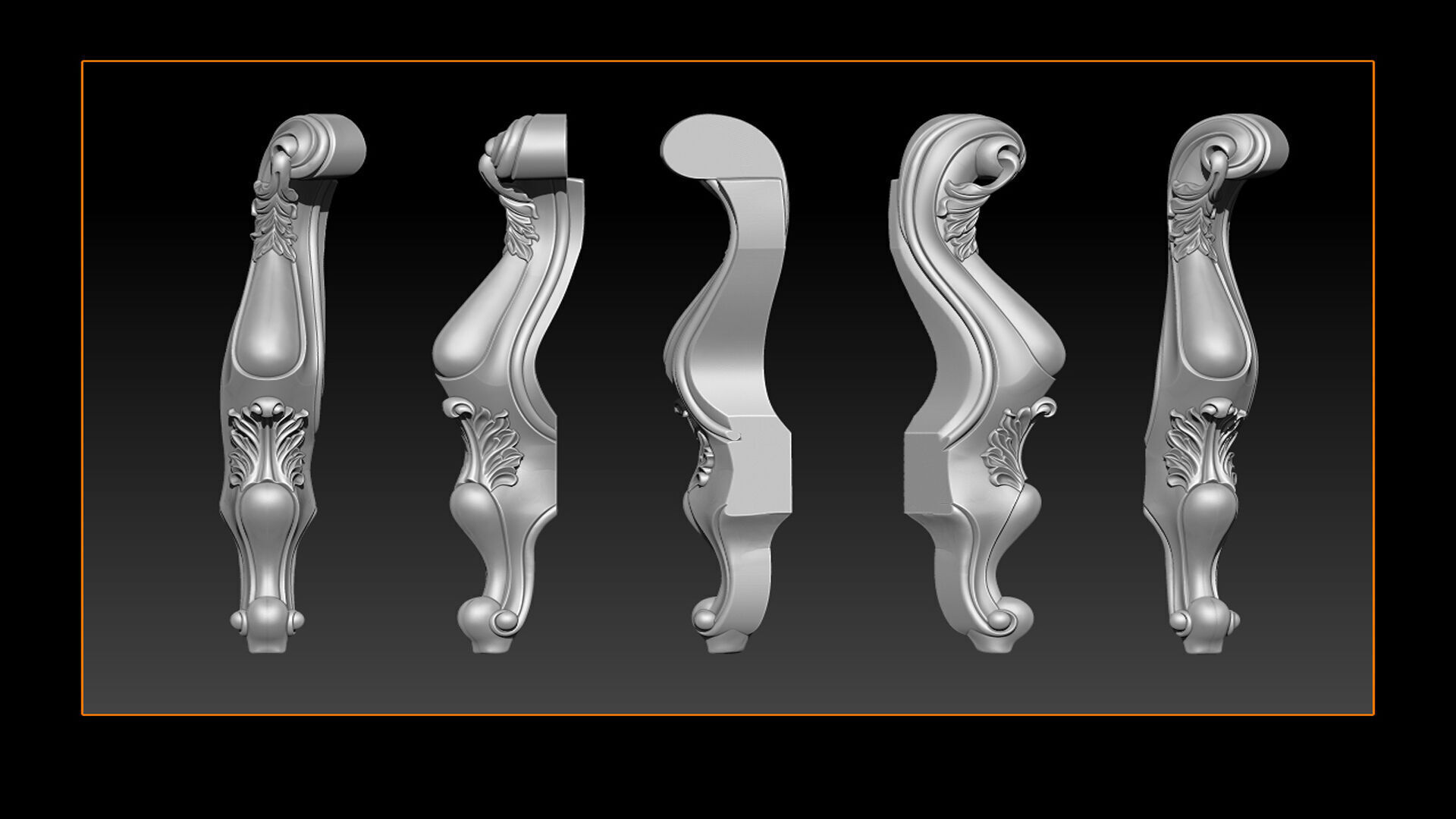 Classic Table and Chair Leg Model Kit - 049 3D print model_1