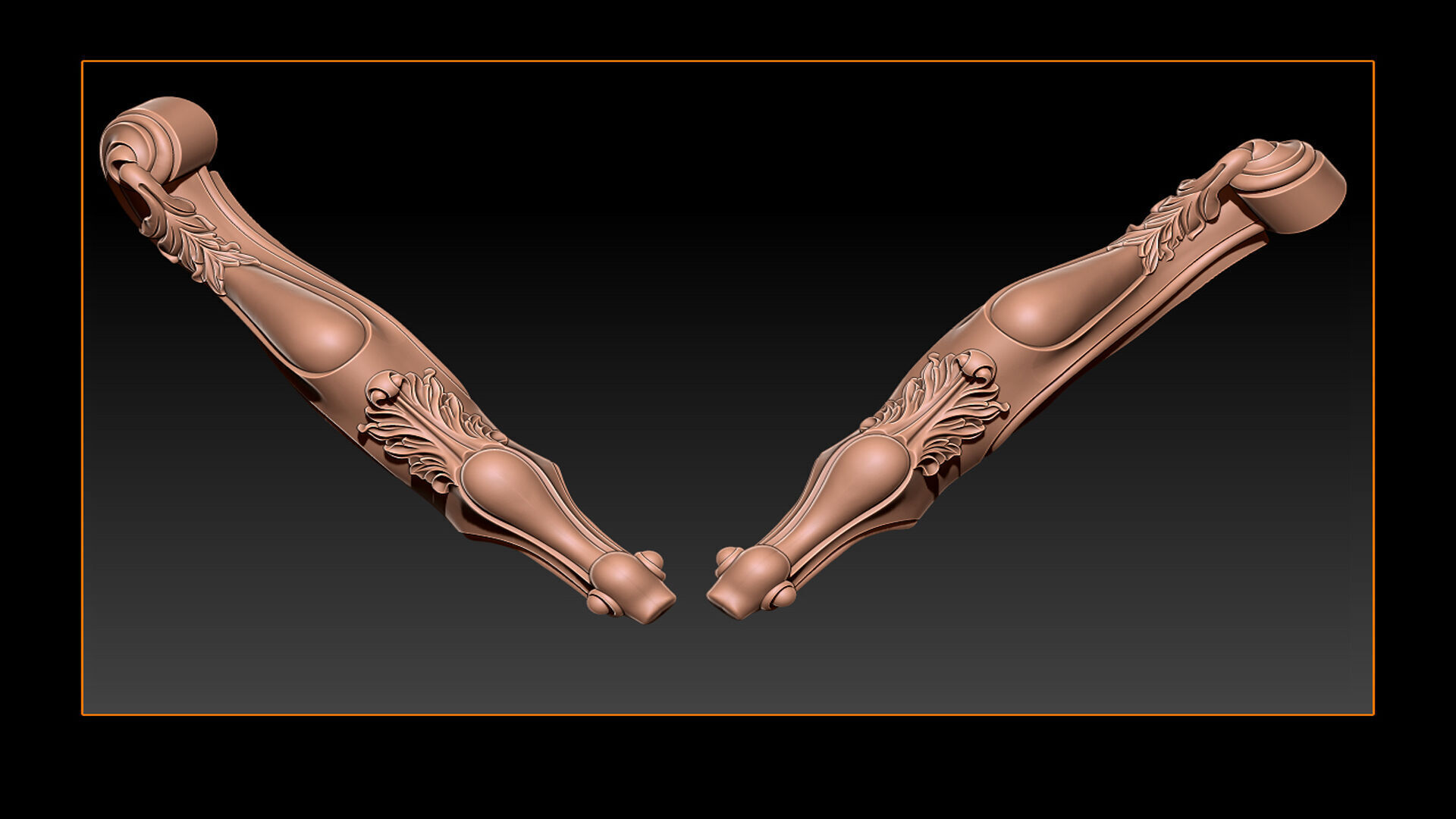 Classic Table and Chair Leg Model Kit - 049 3D print model_3