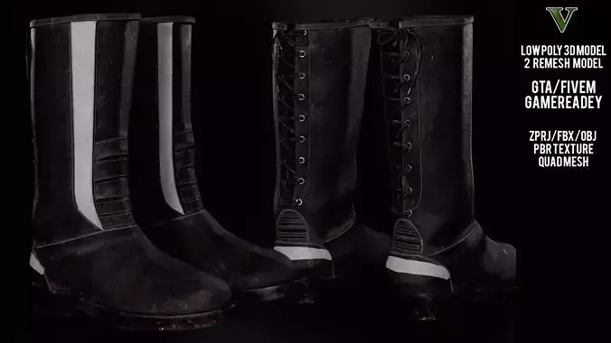 motorbike police boots for GTA Fivem Motors rendor cdizma Low-poly 3D model