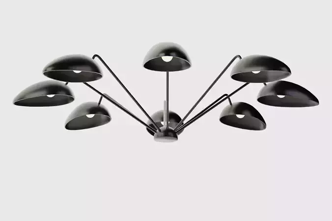 Boccia Curved Shade Matte Black Flush Mount Light