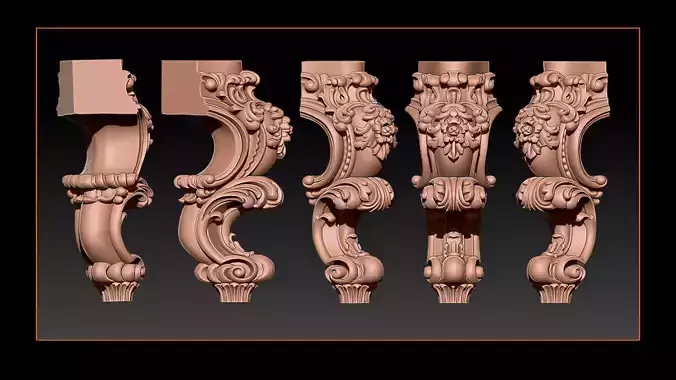 Classic Table and Chair Leg Model Kit - 059