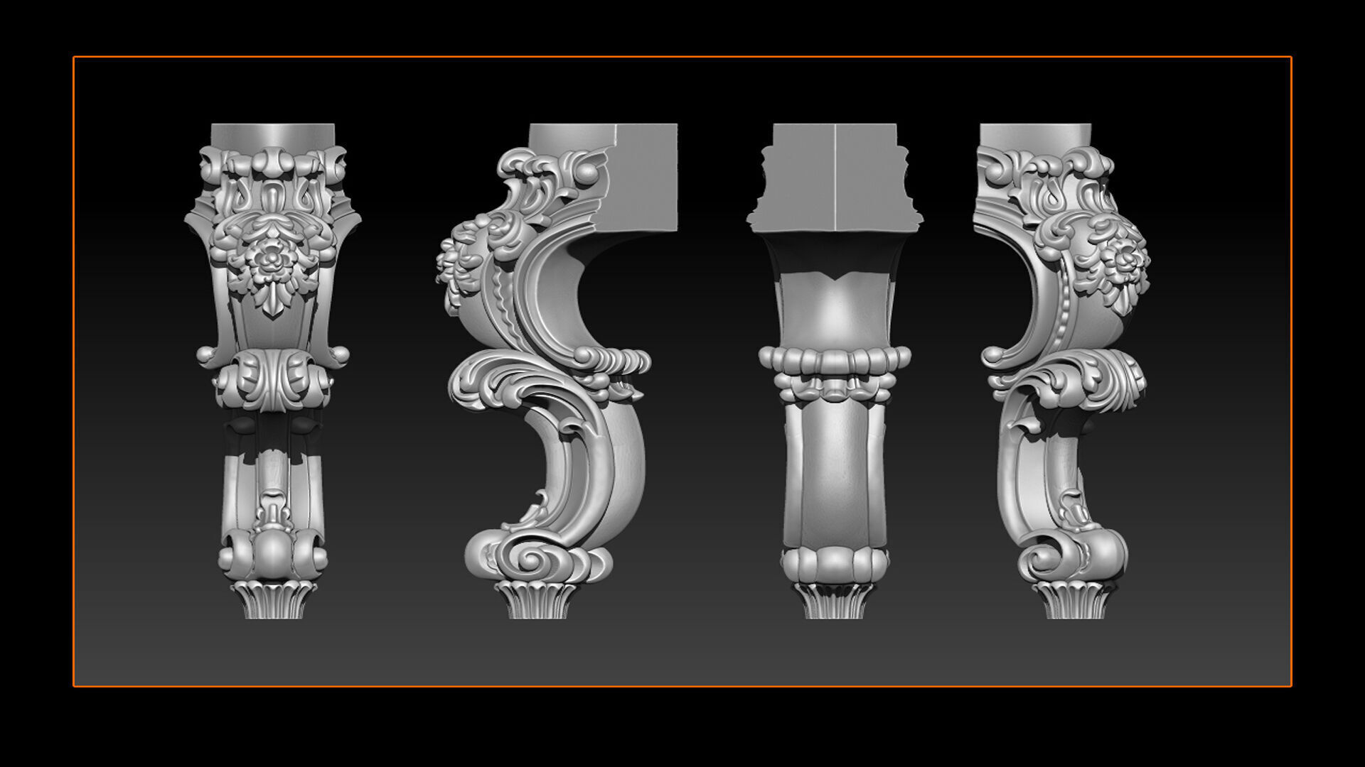 Classic Table and Chair Leg Model Kit - 059 3D print model_21