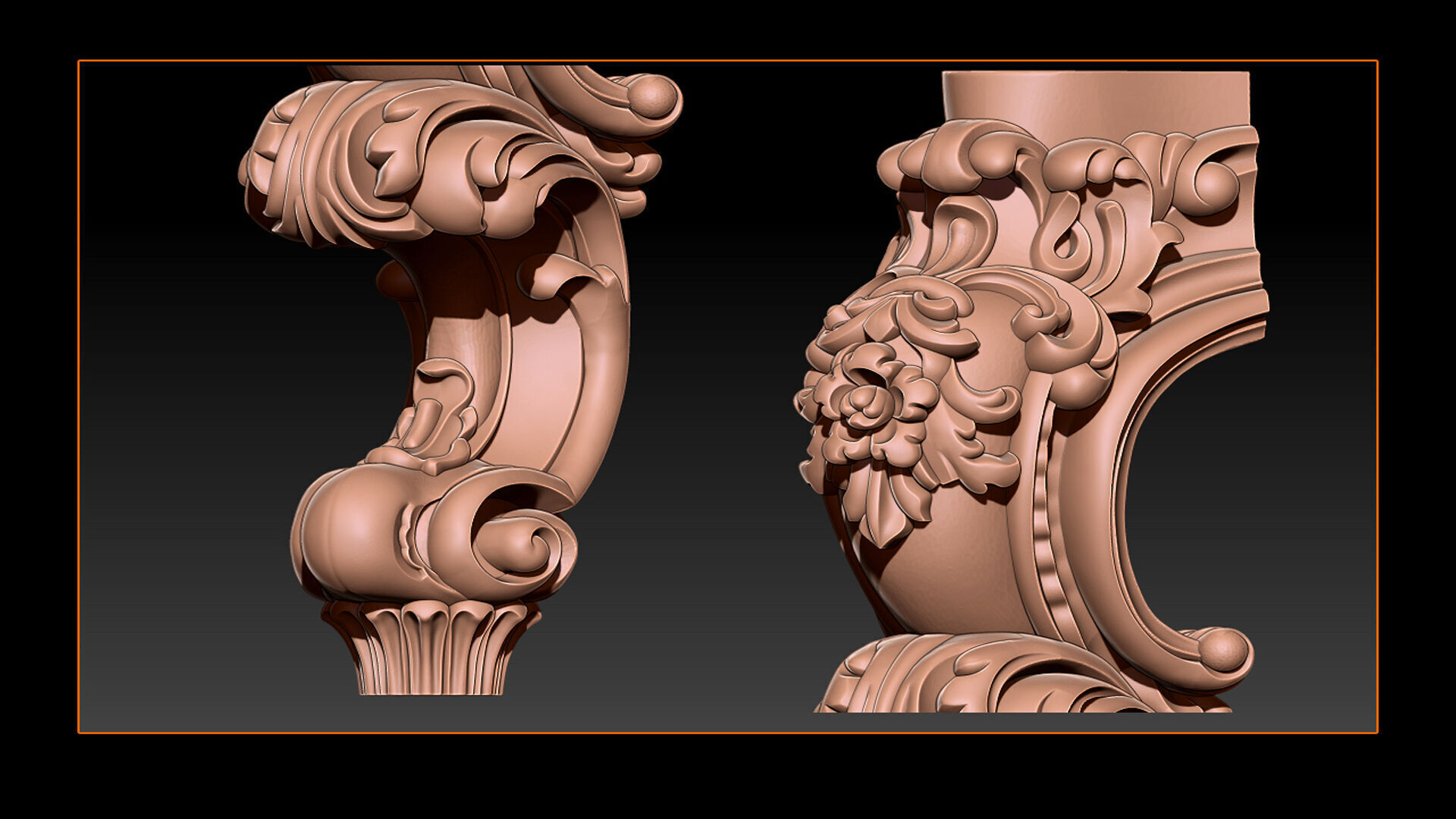 Classic Table and Chair Leg Model Kit - 059 3D print model_2