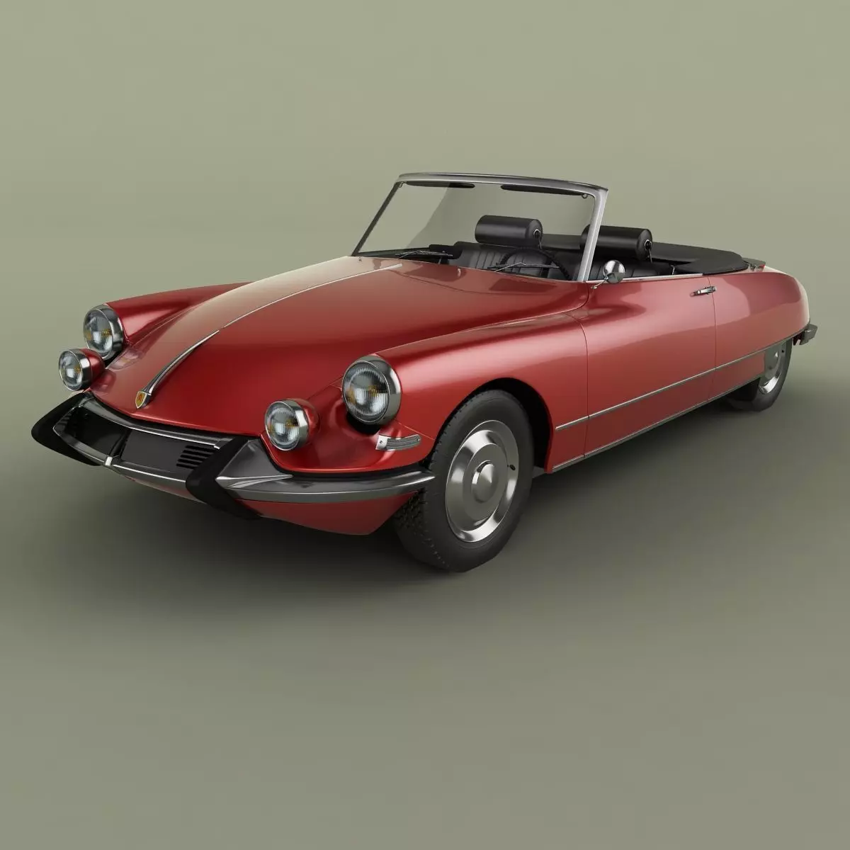 Citroen DS21 Cabrio 1965 3D model_0