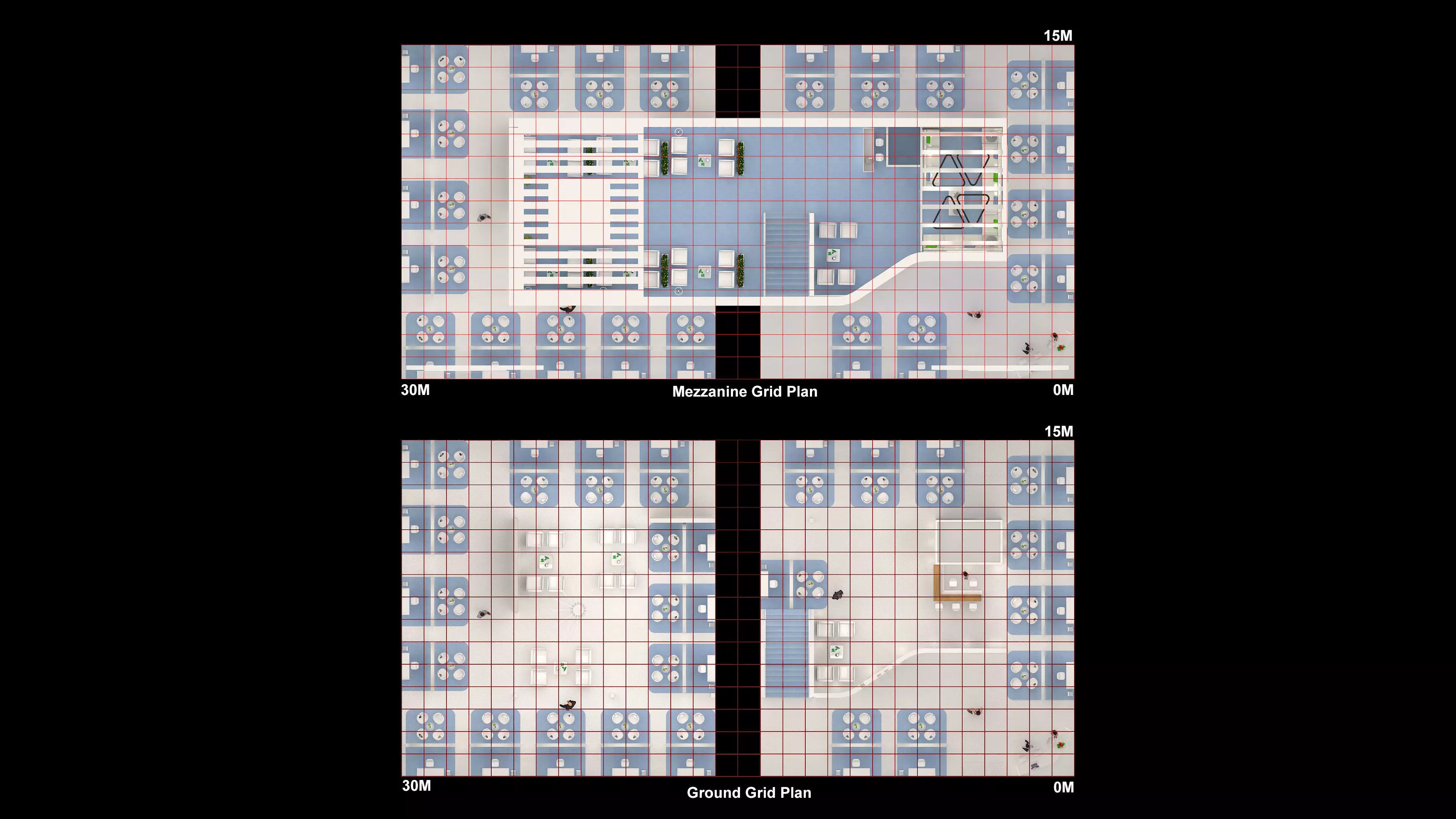 30x15m  Mezzanine Exhibition Stand All side open 3D model_8