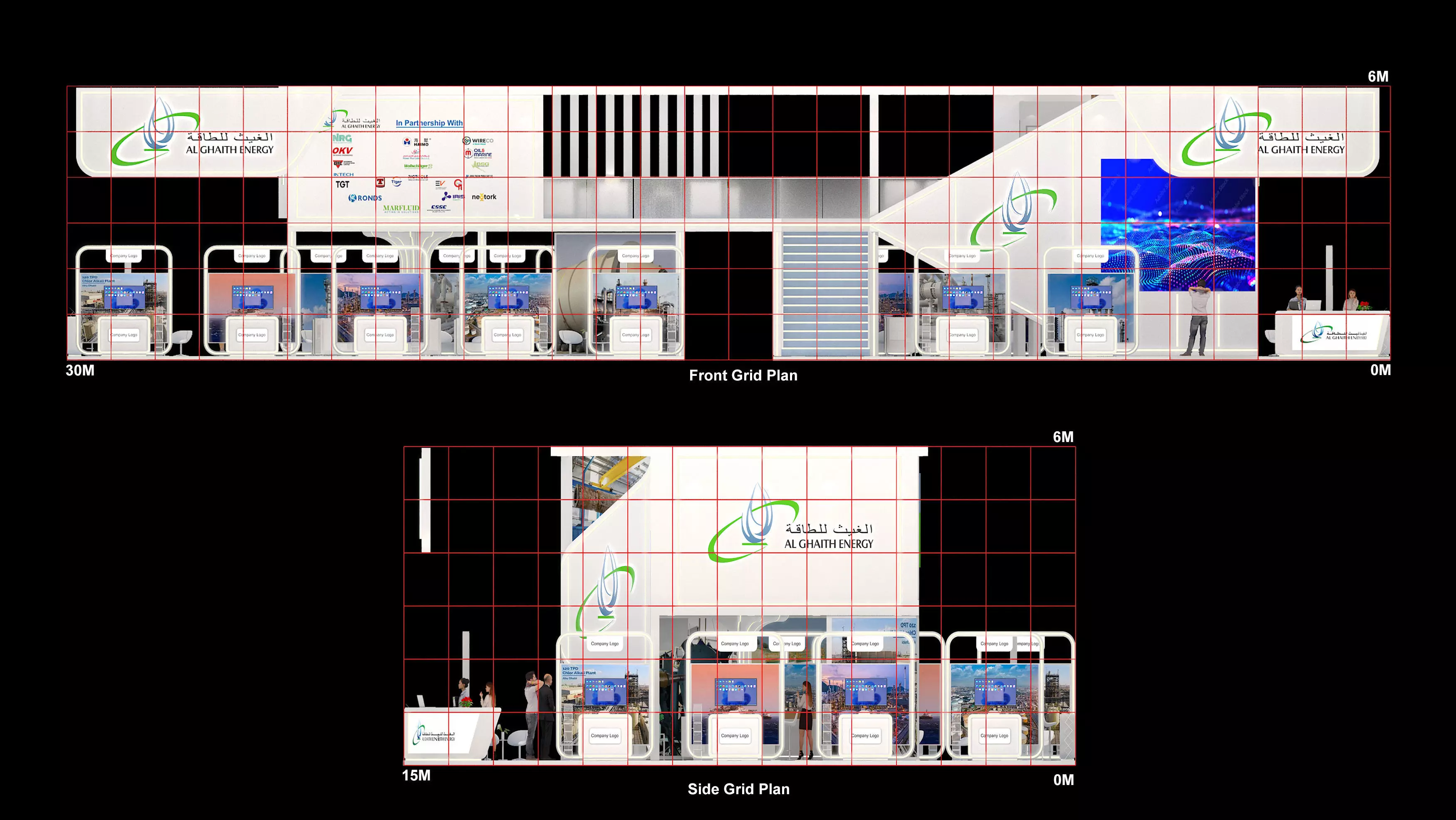 30x15m  Mezzanine Exhibition Stand All side open 3D model_7