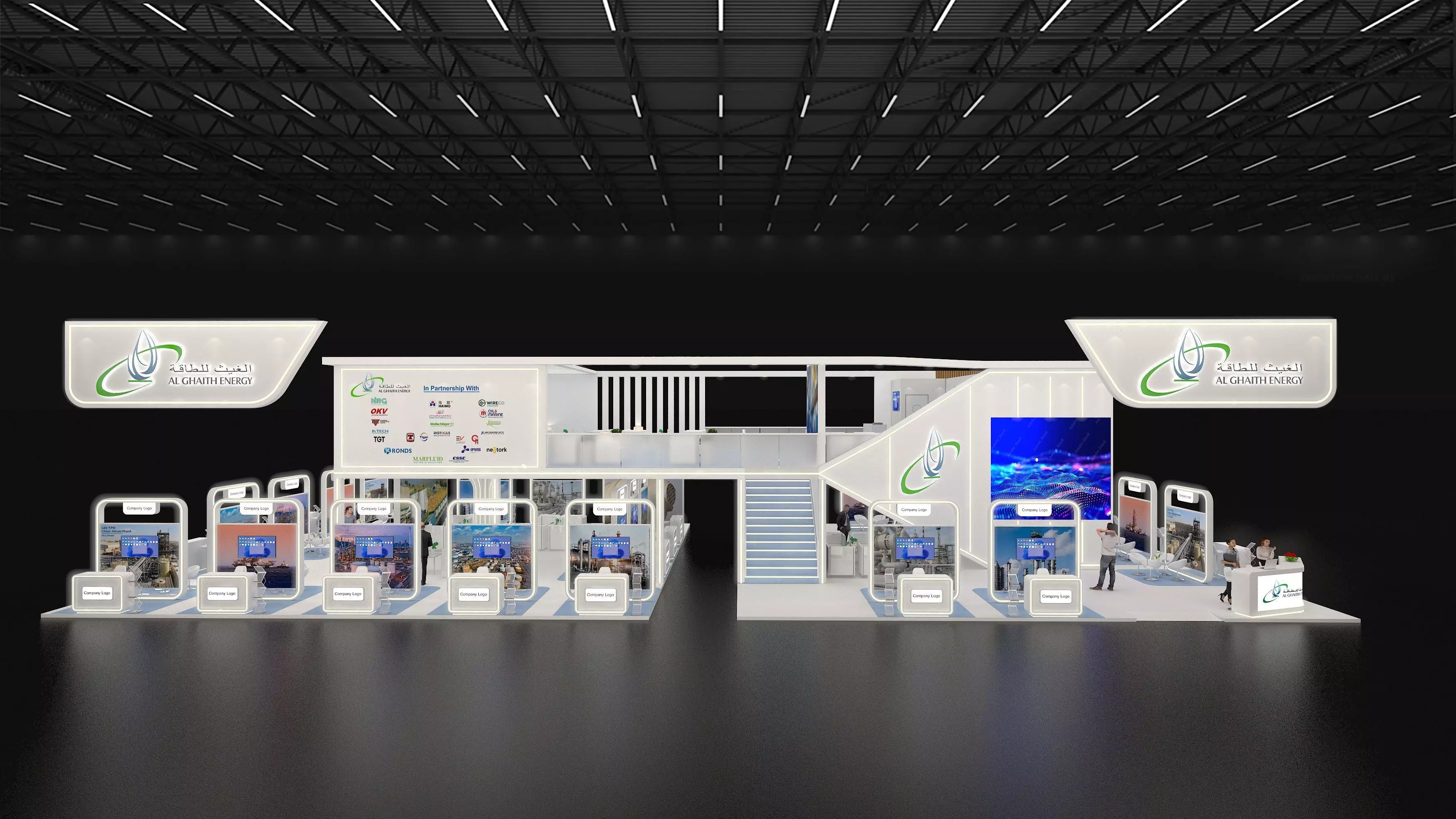 30x15m  Mezzanine Exhibition Stand All side open 3D model_9