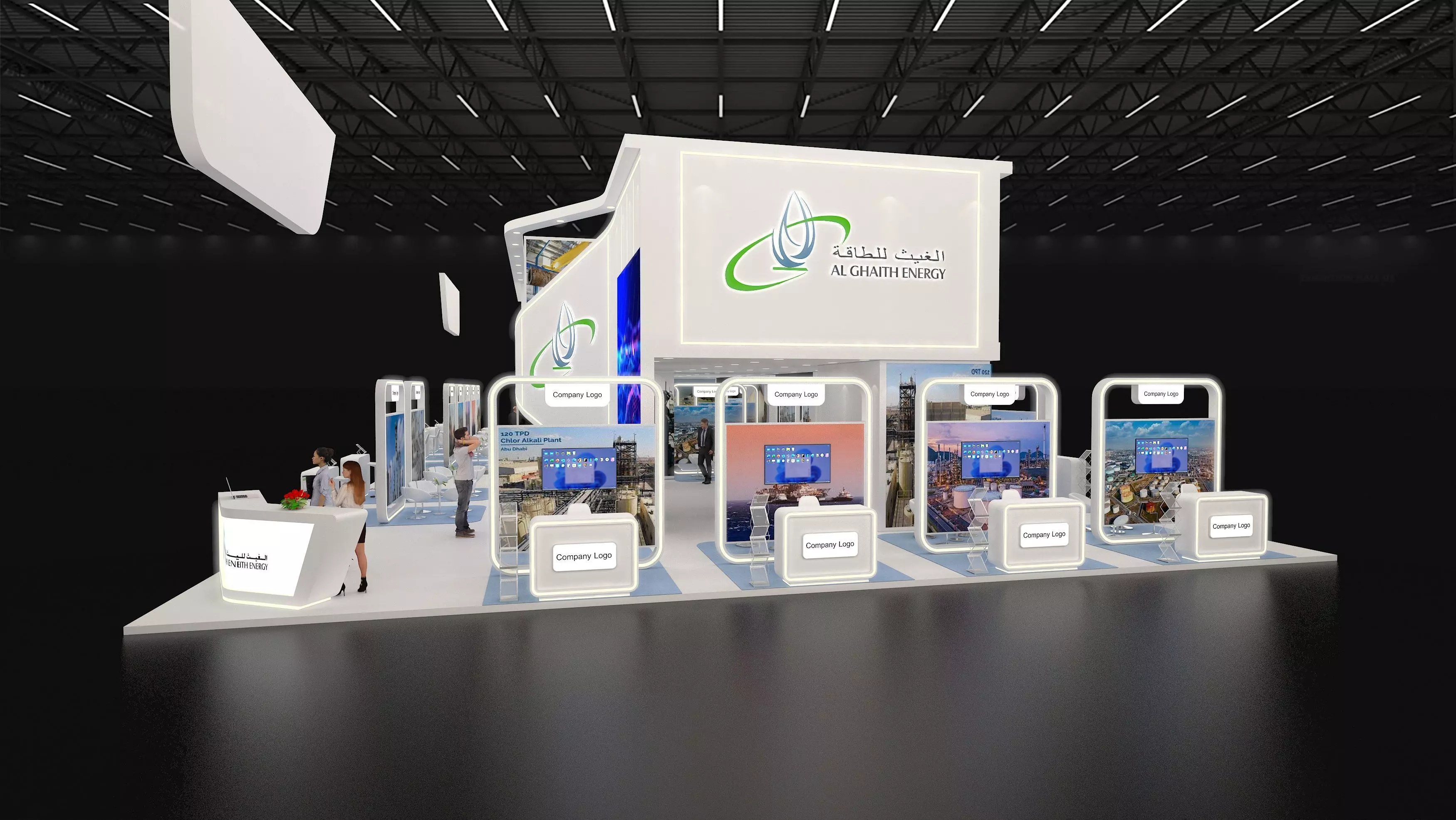 30x15m  Mezzanine Exhibition Stand All side open 3D model_16