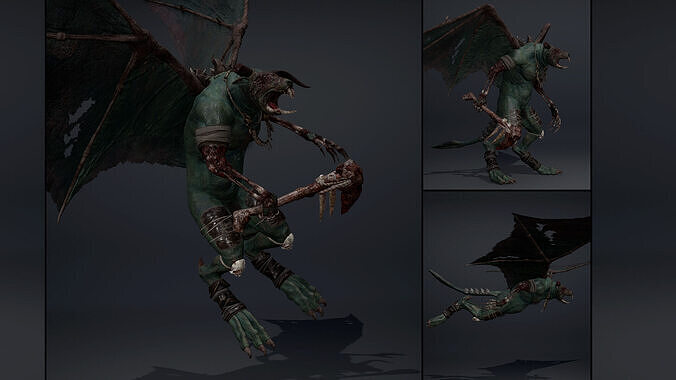 Dreadfang Damaged Brutal Low-poly 3D model