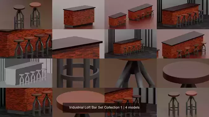 Industrial Loft Bar Set Collection 1