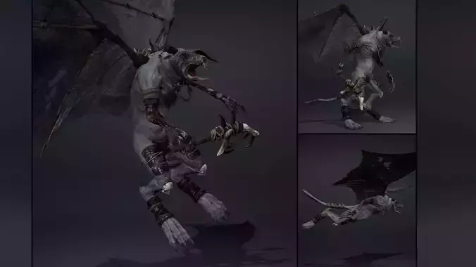 Dreadfang Damaged Low-poly 3D model