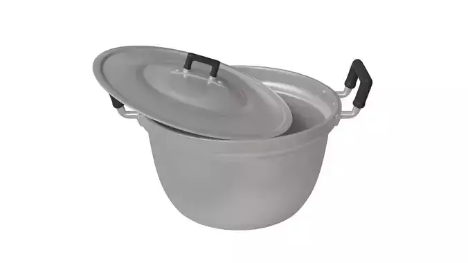 Stainless steel cooking pot 3D model