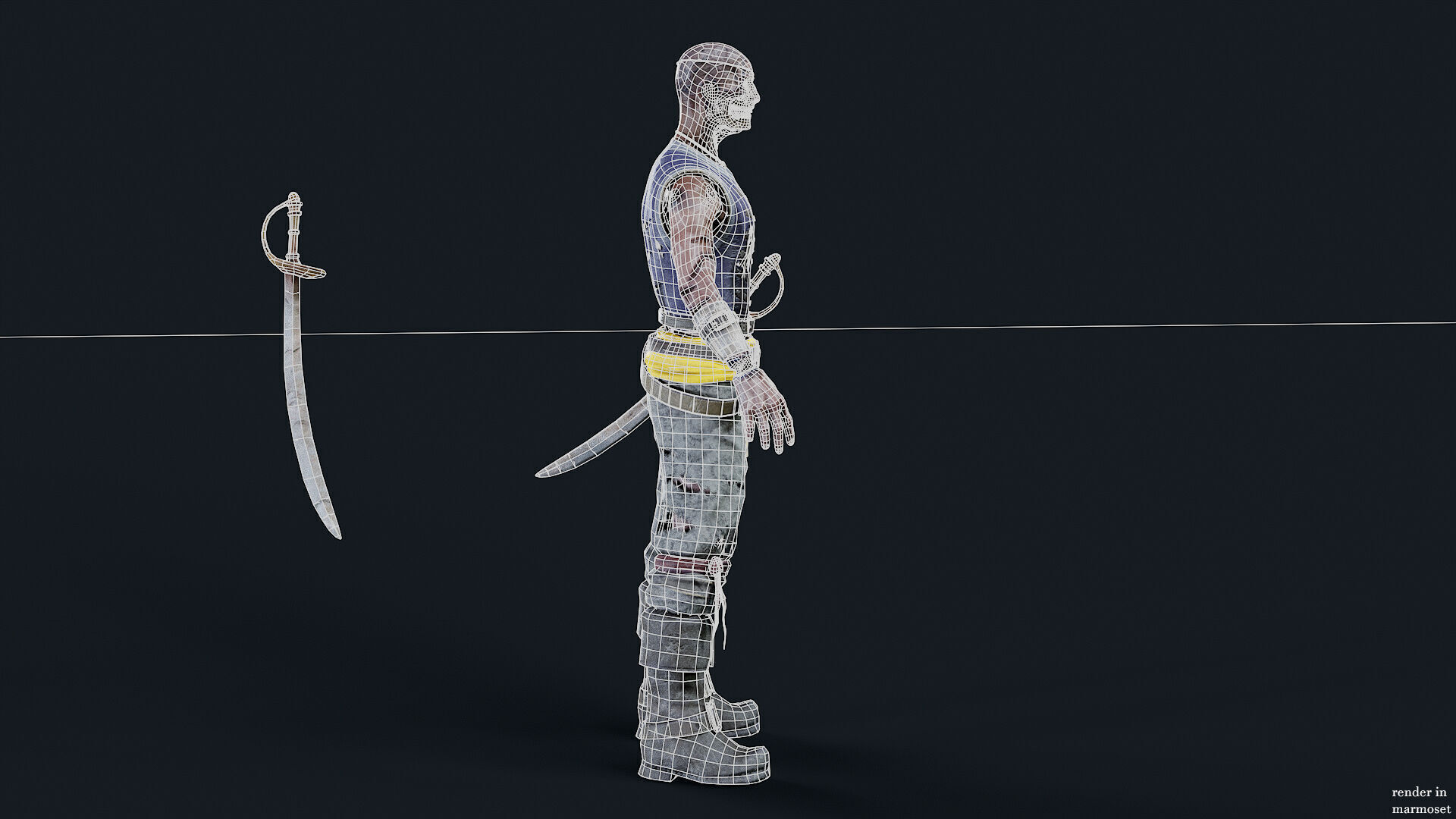 PIRATE UNDEAD 4  Low-poly 3D model_13