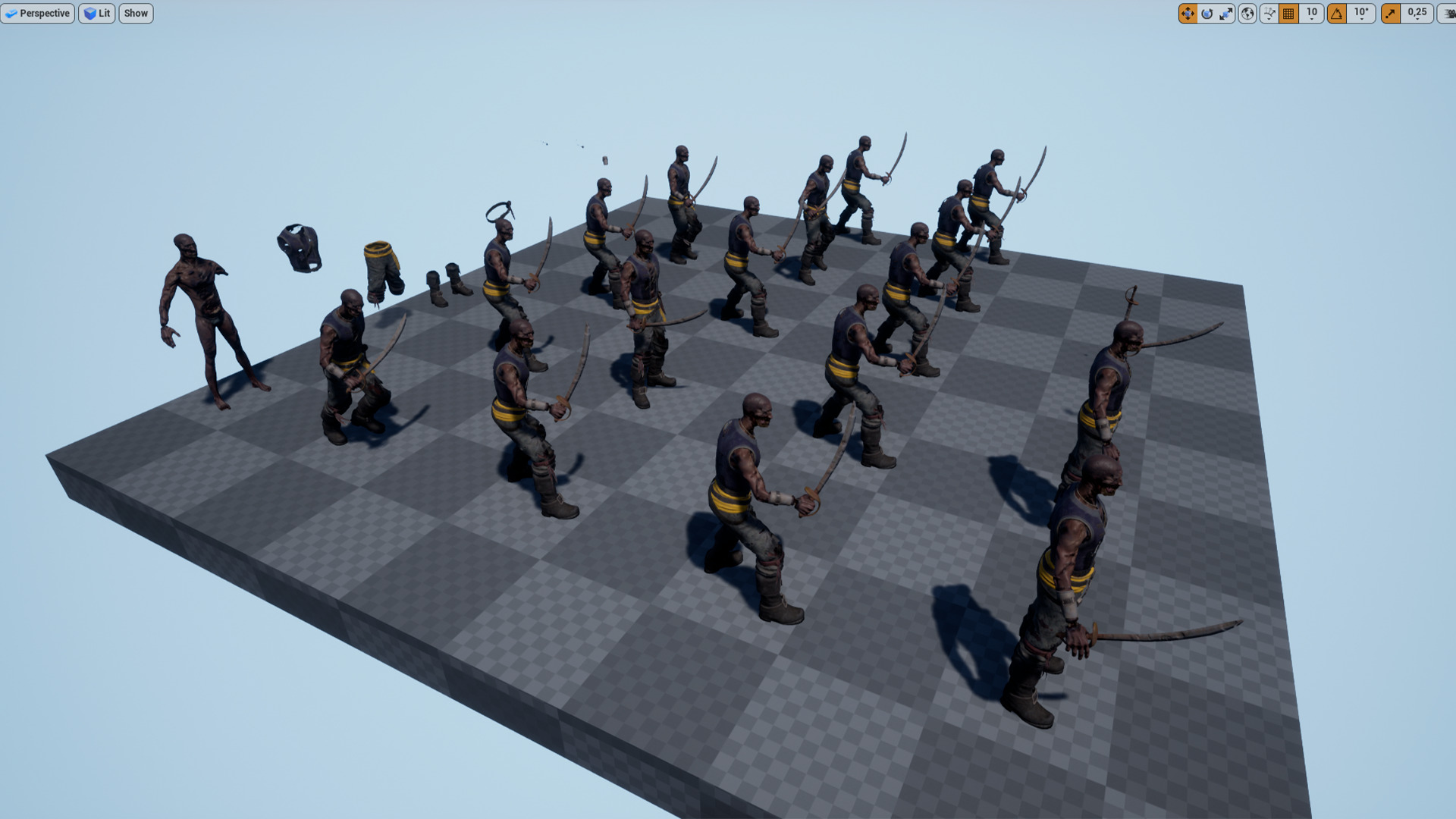 PIRATE UNDEAD 4  Low-poly 3D model_16