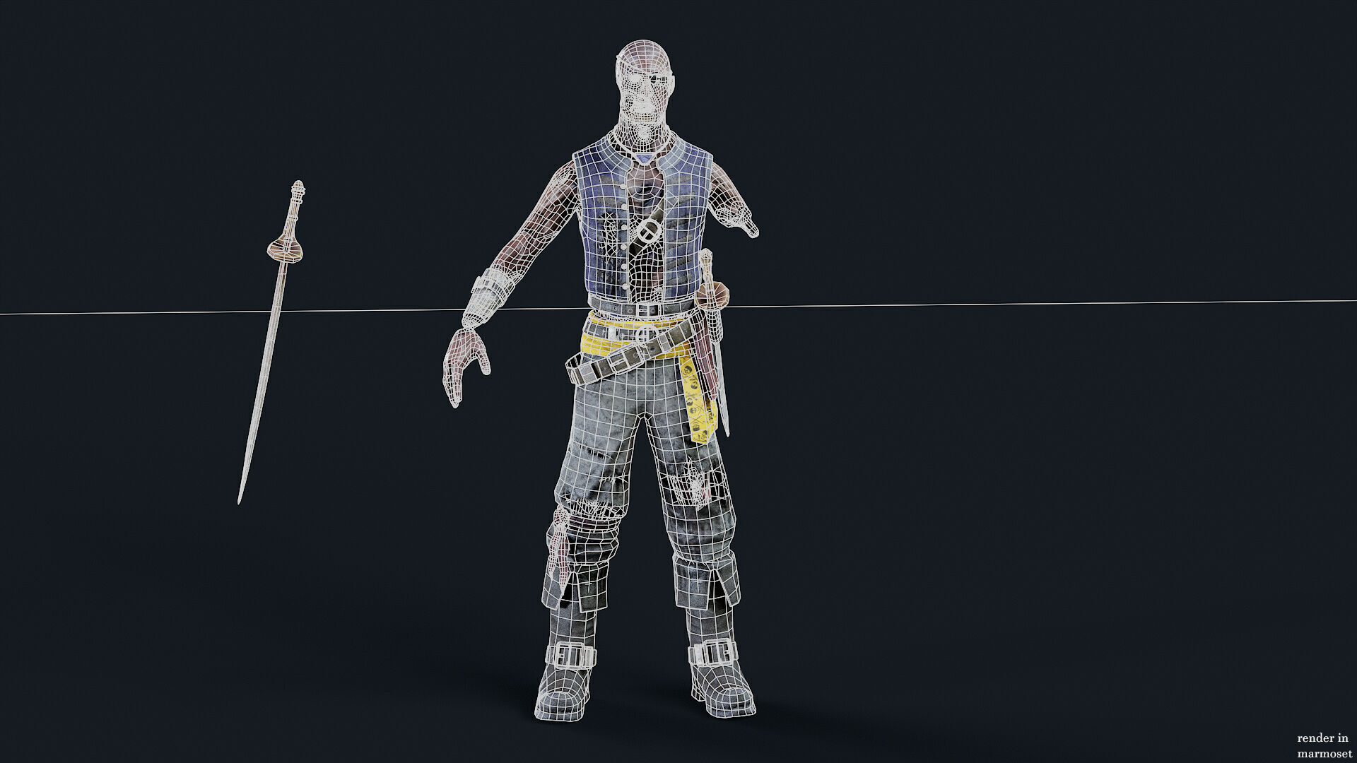 PIRATE UNDEAD 4  Low-poly 3D model_12