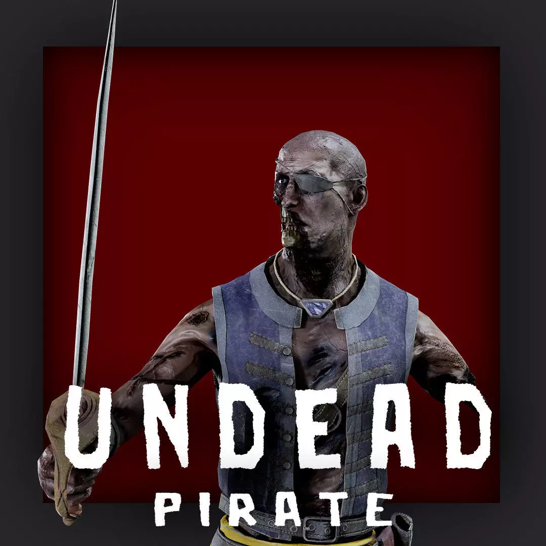 PIRATE UNDEAD 4  Low-poly 3D model_0