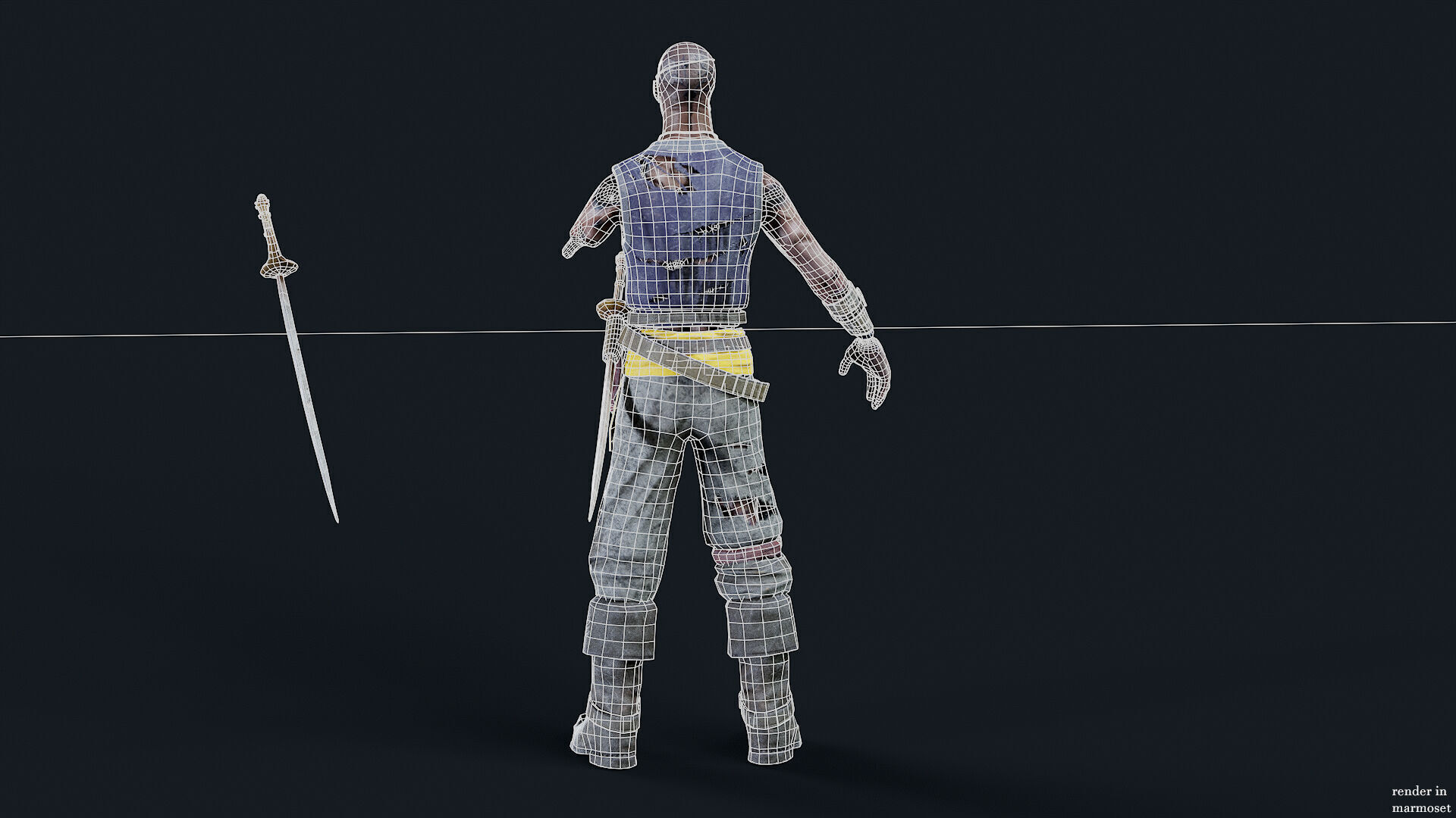 PIRATE UNDEAD 4  Low-poly 3D model_10