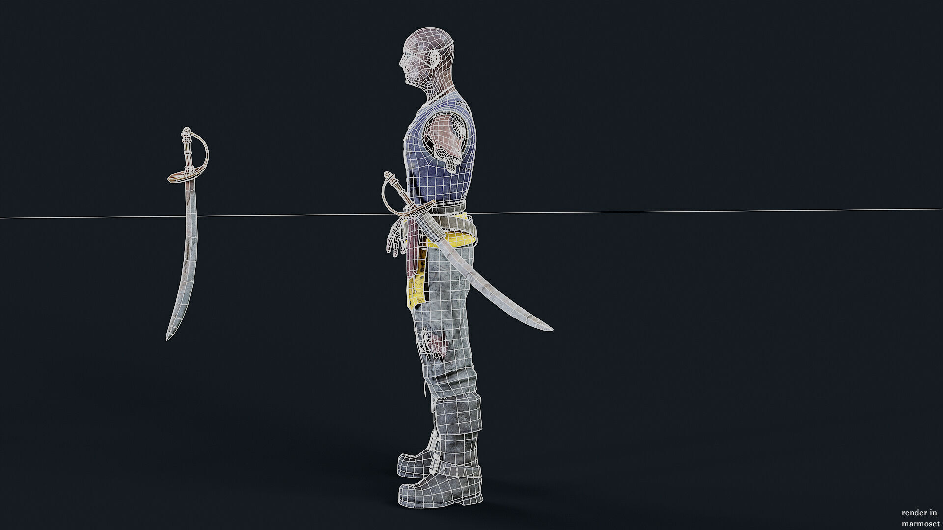 PIRATE UNDEAD 4  Low-poly 3D model_11