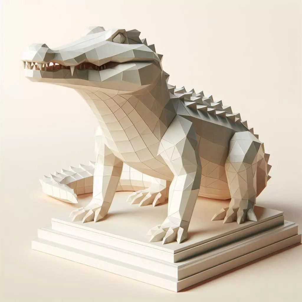580 Low Poly Crocodile Full Body 3D Model 3D print model