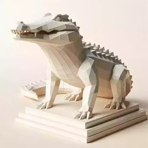 580   Low Poly    Crocodile   Full  Body   3D Model