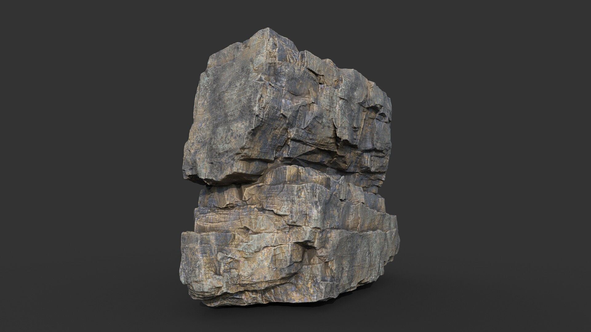 Realistic Granite Rock 03-250609 Low-poly 3D model_5
