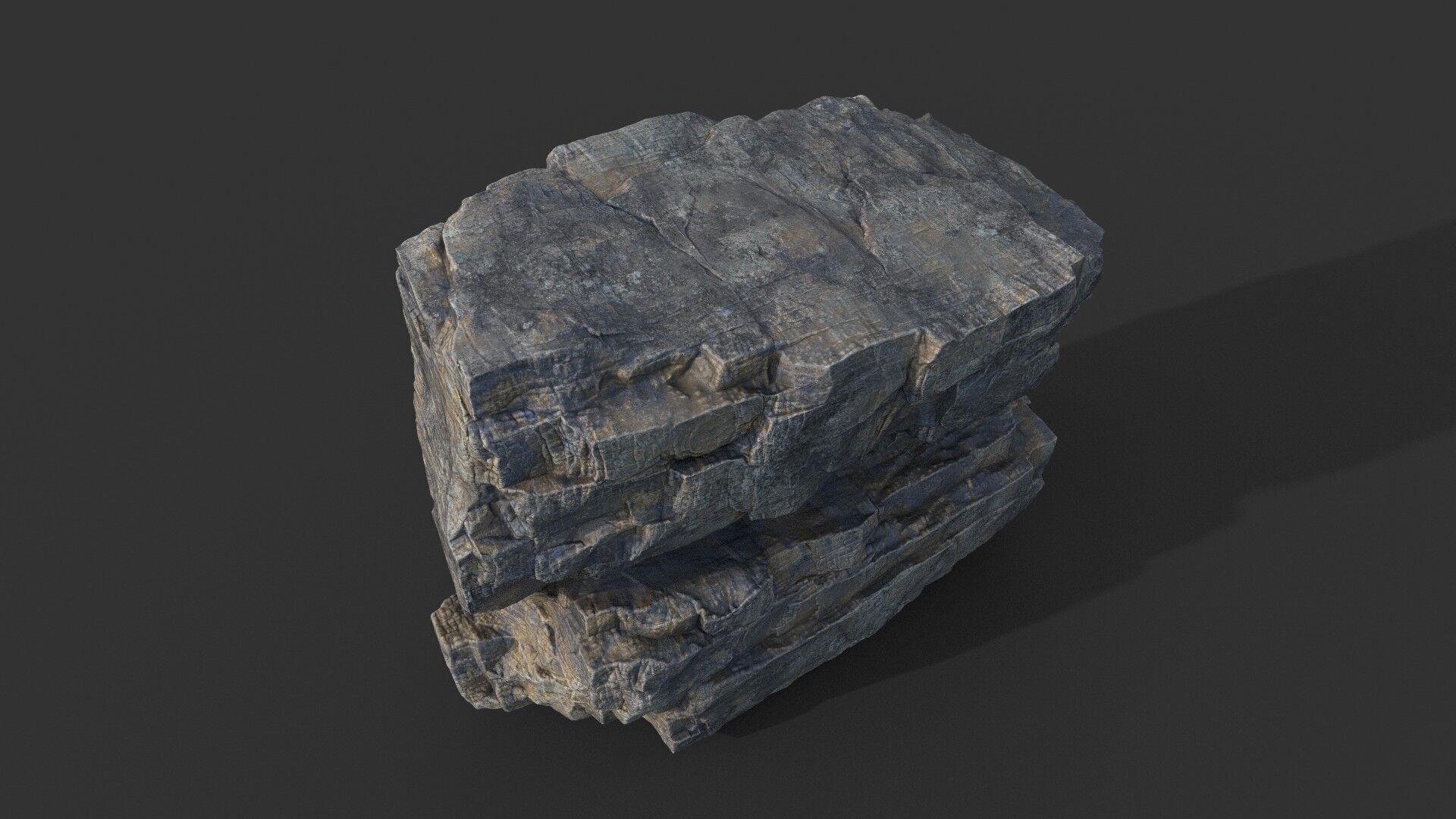 Realistic Granite Rock 03-250609 Low-poly 3D model_14