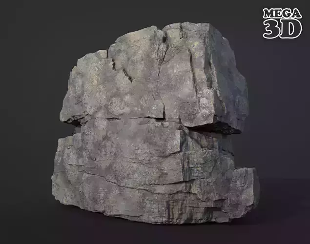 Realistic Granite Rock 03-250609 Low-poly 3D model Realistic Granite Rock 03-250609 Low-poly 3D model