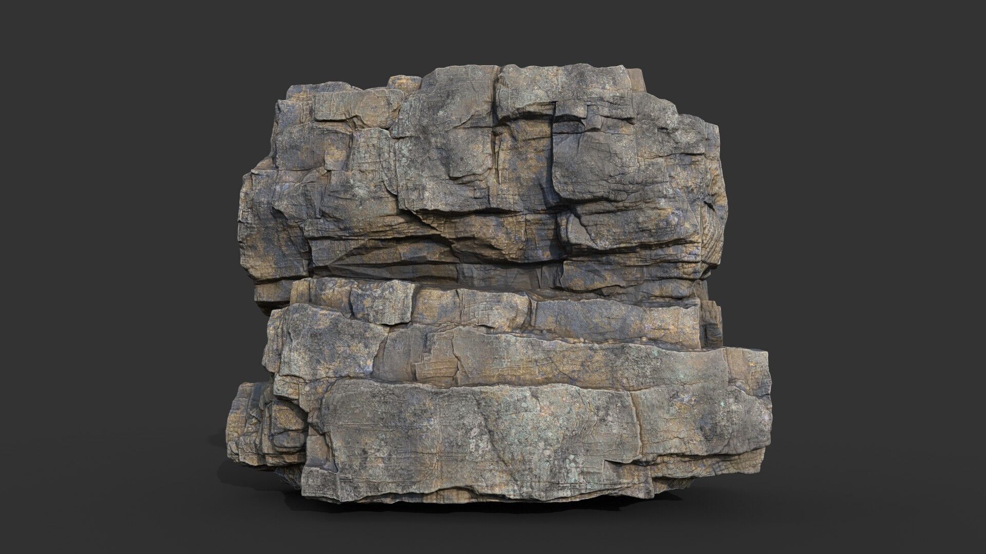 Realistic Granite Rock 03-250609 Low-poly 3D model_10