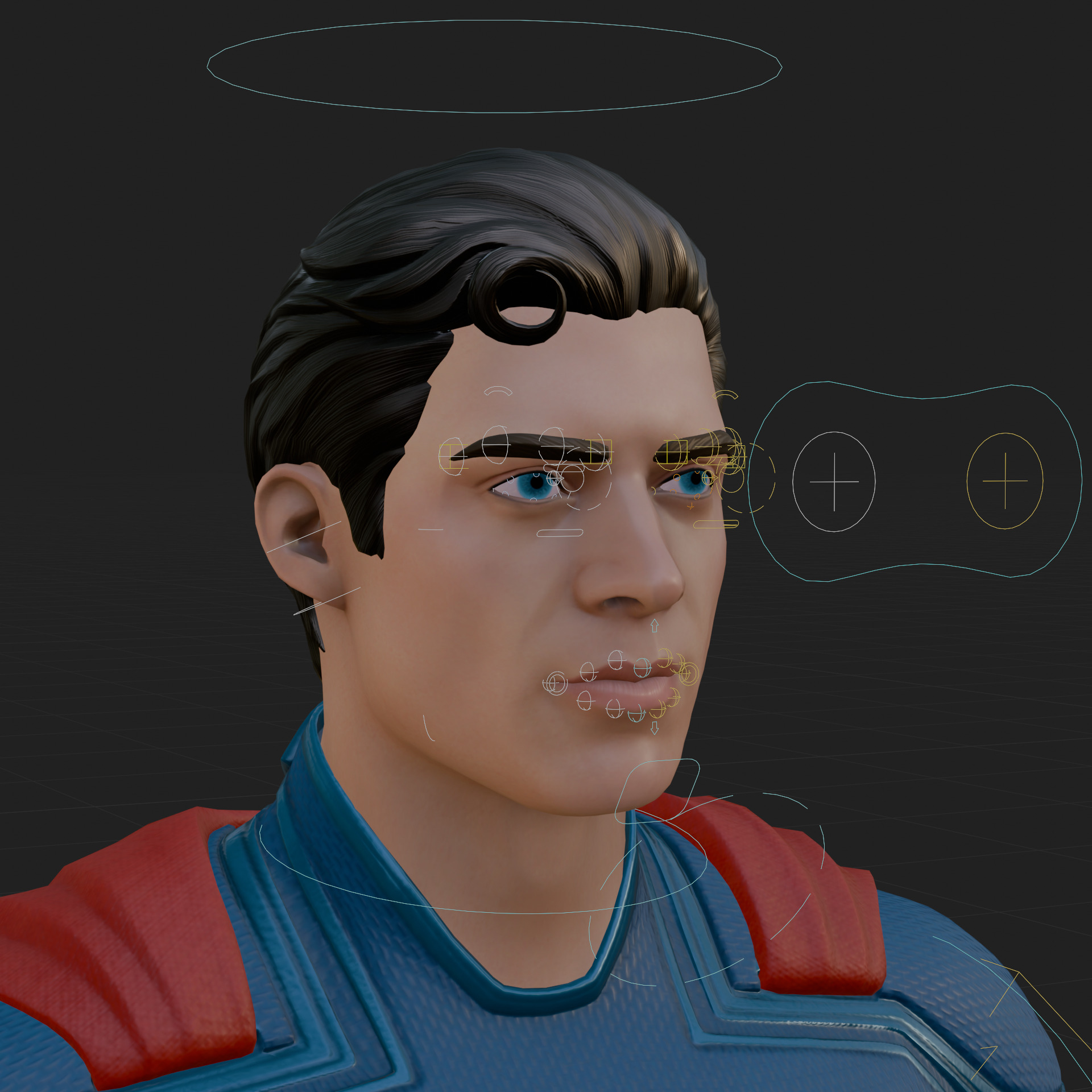 Superman 3D Model Corenswet Fortnite Rigged PBR Blender FBX Low-poly 3D model_2