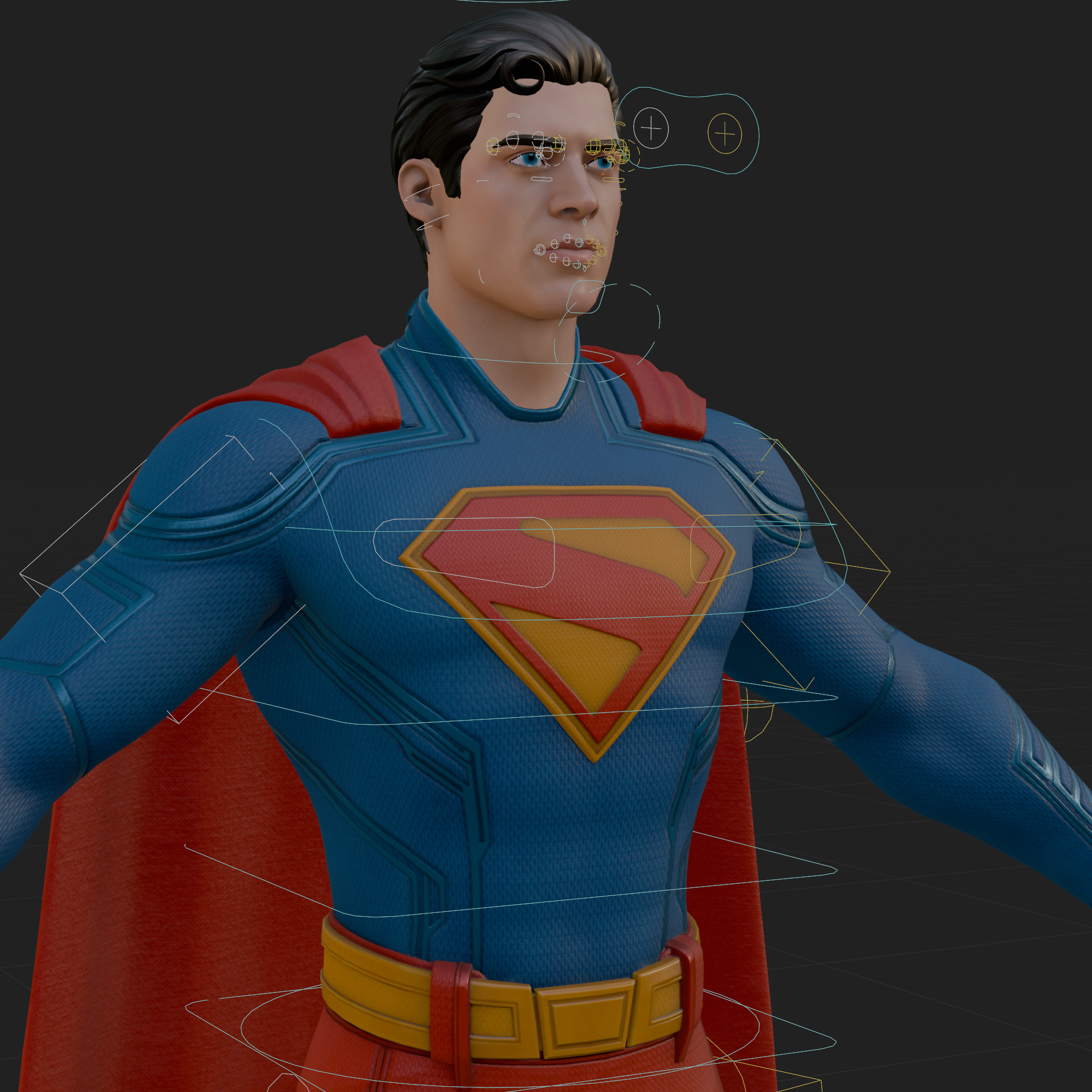 Superman 3D Model Corenswet Fortnite Rigged PBR Blender FBX Low-poly 3D model_3