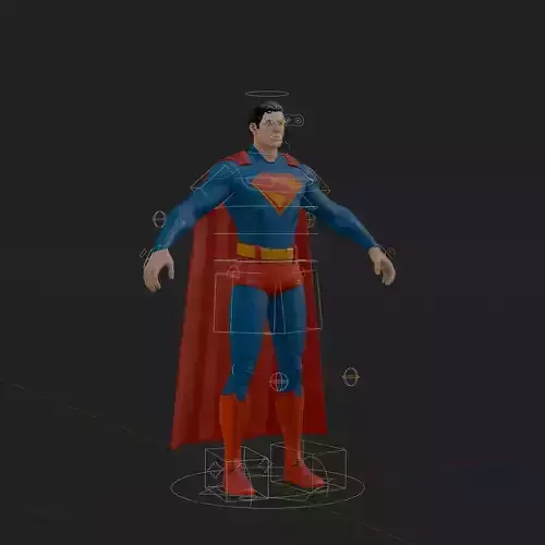 Superman 3D Model Corenswet Fortnite Rigged PBR Blender FBX Low-poly 3D model