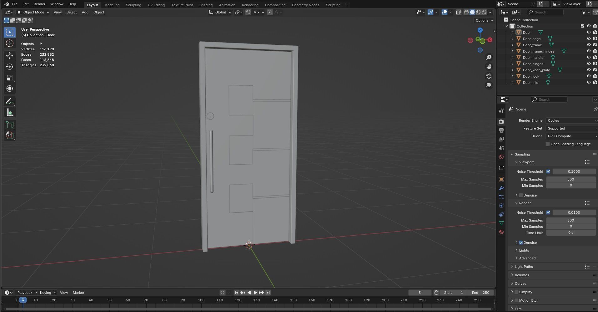 Door Design CG54 3D model_11