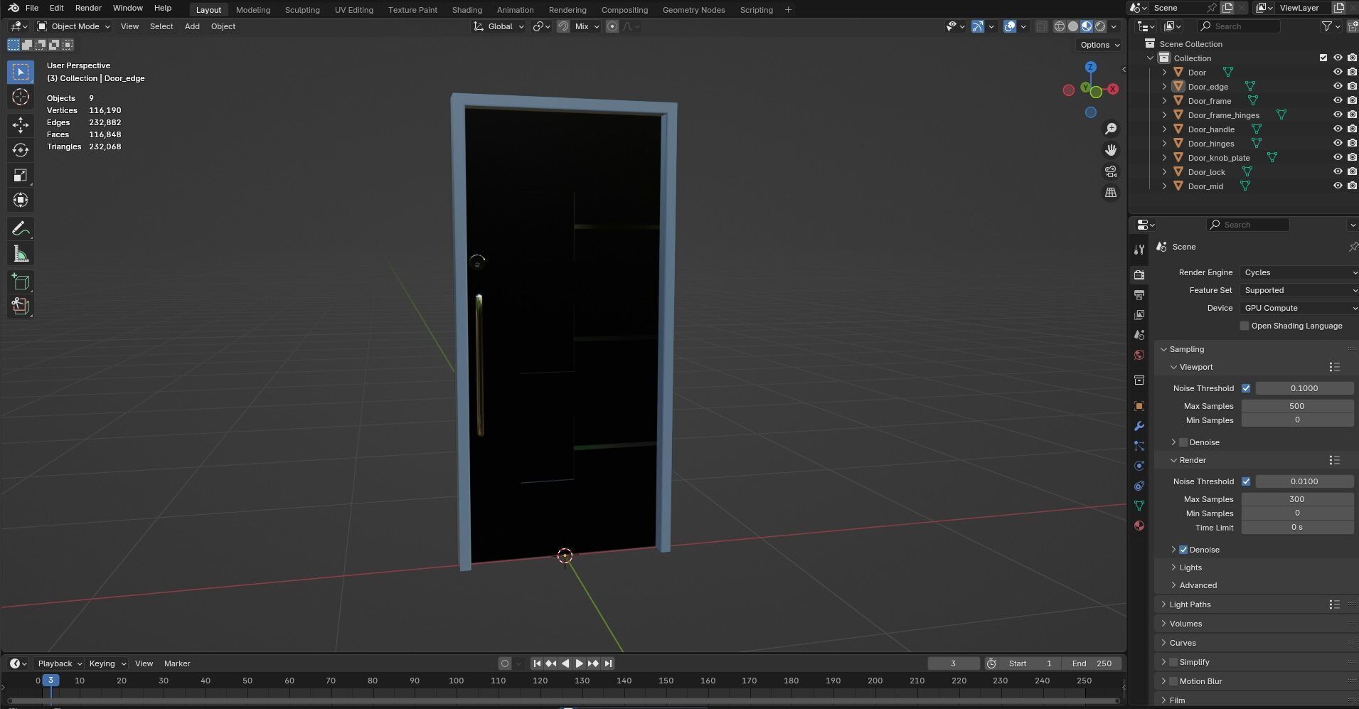 Door Design CG54 3D model_12