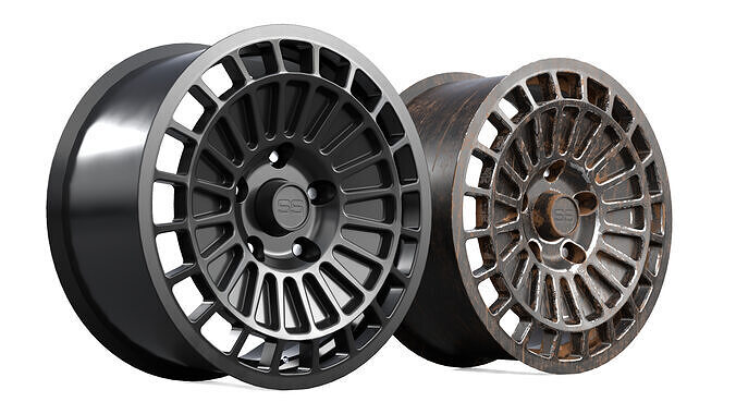 Gravel Asphalt Rim 15 Low-poly 3D model