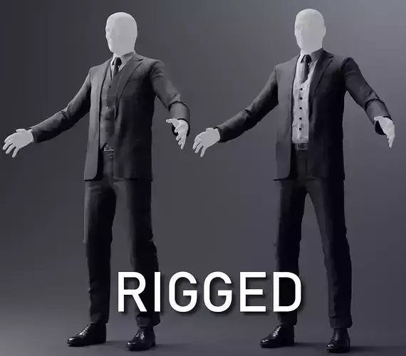 Two and Three-Piece Suit Rigged