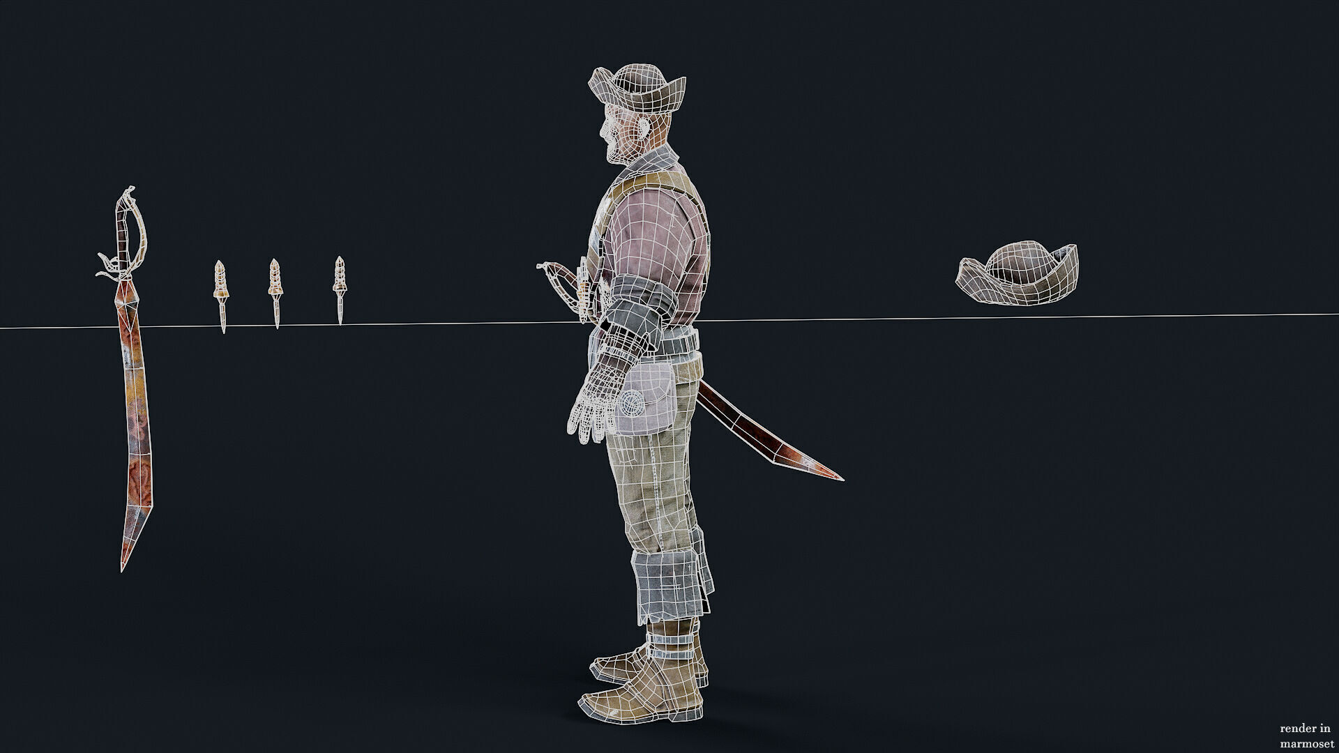 PIRATE UNDEAD 5 Low-poly 3D model_13