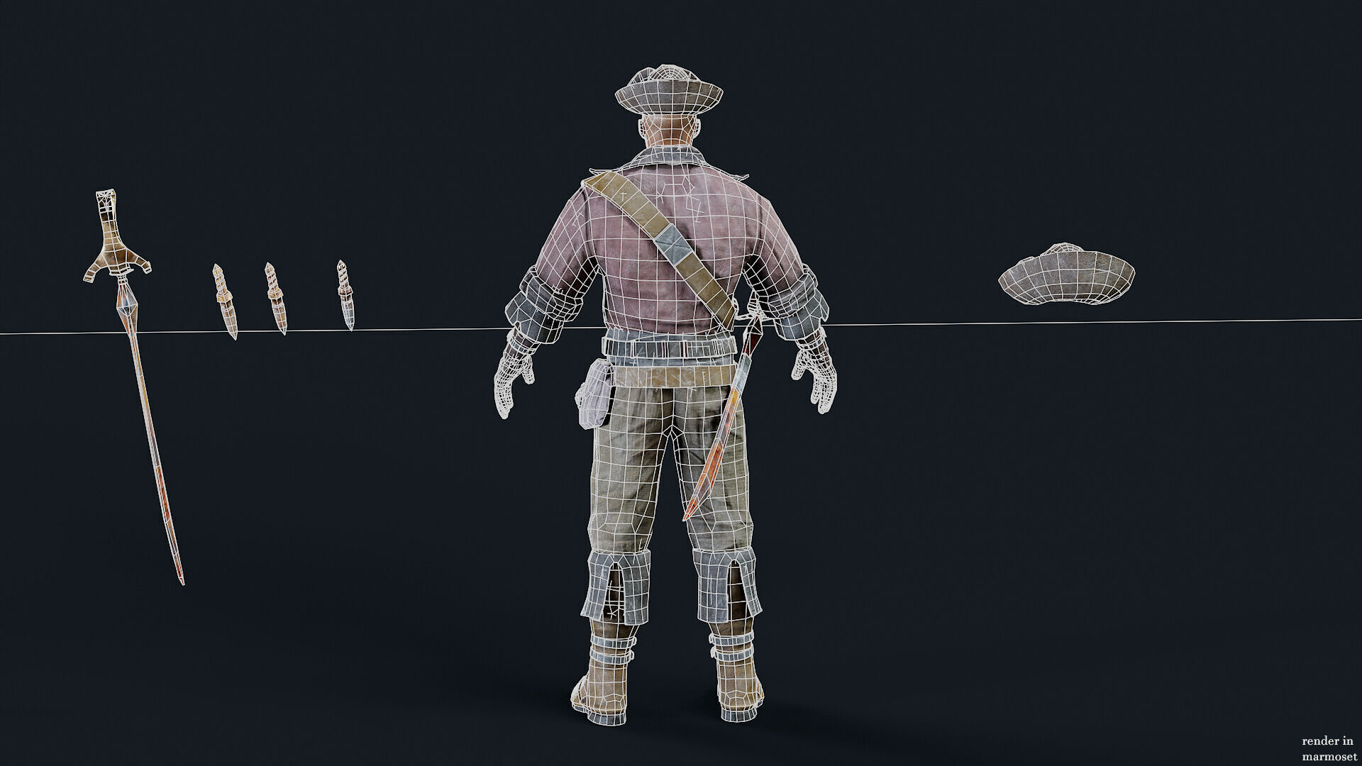 PIRATE UNDEAD 5 Low-poly 3D model_12