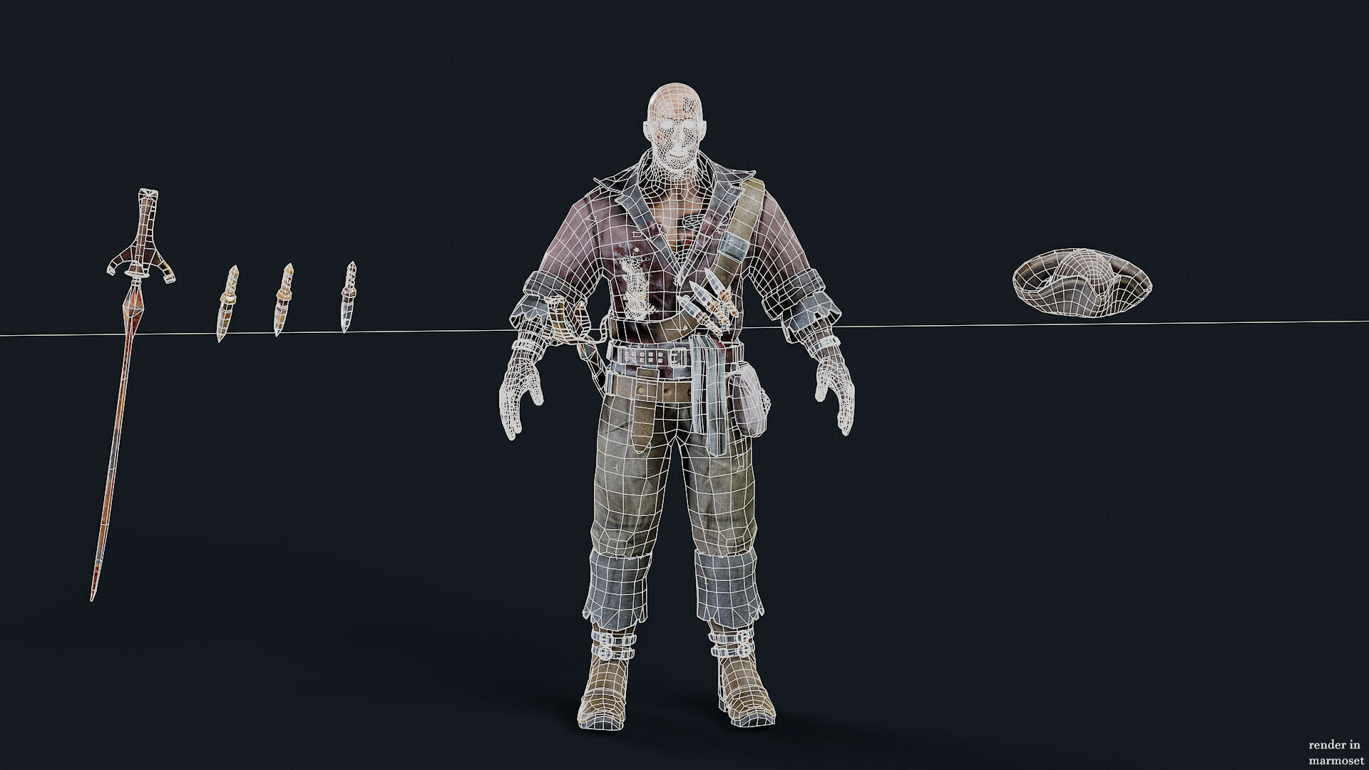 PIRATE UNDEAD 5 Low-poly 3D model_10