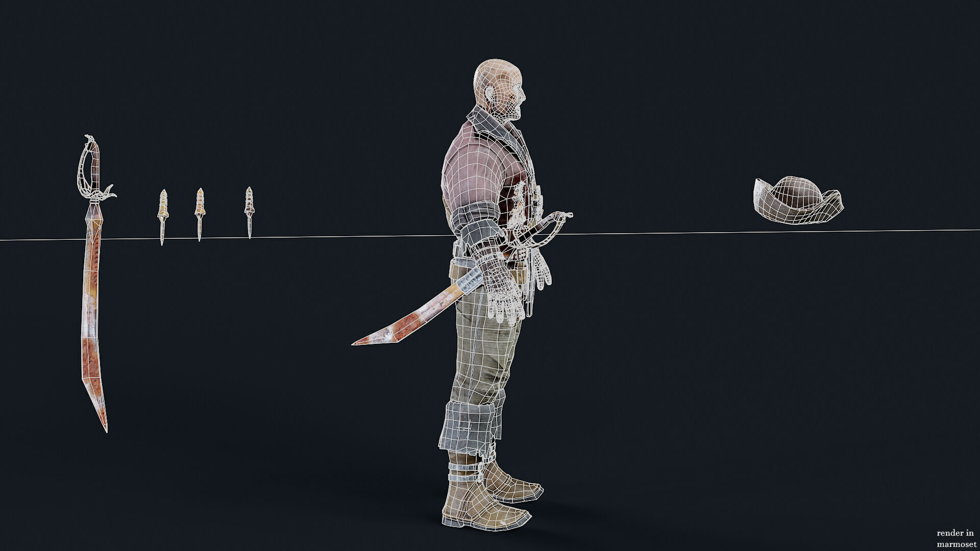 PIRATE UNDEAD 5 Low-poly 3D model_11