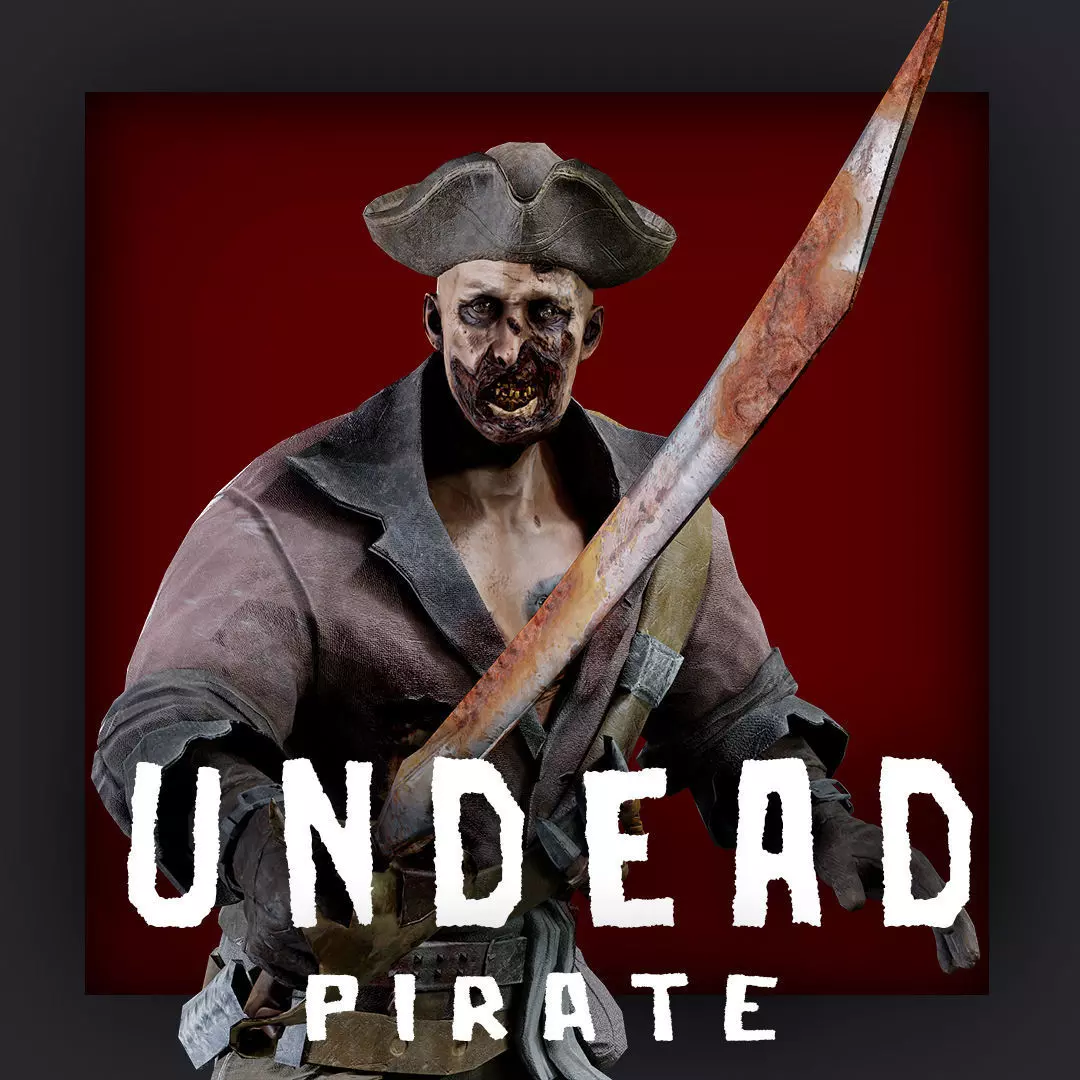 PIRATE UNDEAD 5 Low-poly 3D model_0