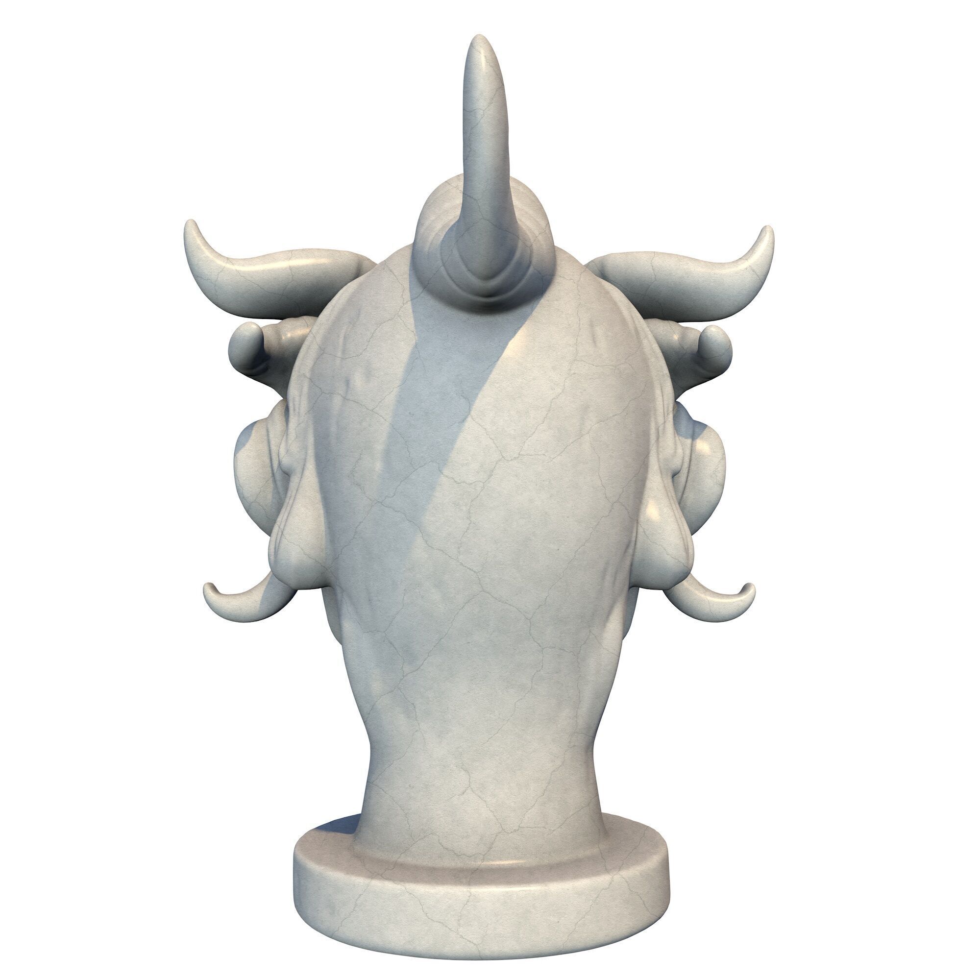 Japanese Oni Creature Head Bust Sculpture 5 3D print model_4