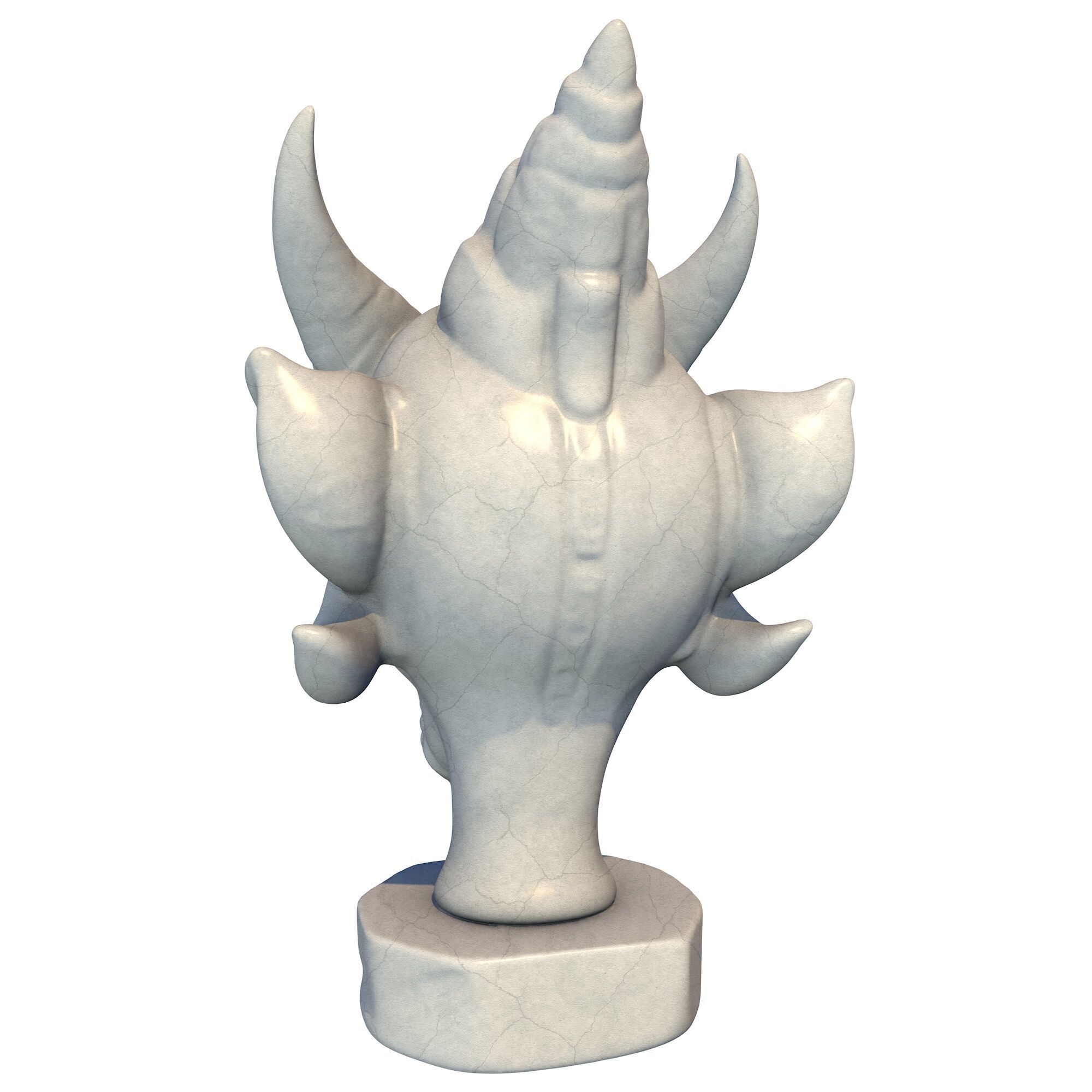 Japanese Oni Creature Head Bust Sculpture 3 3D print model_4