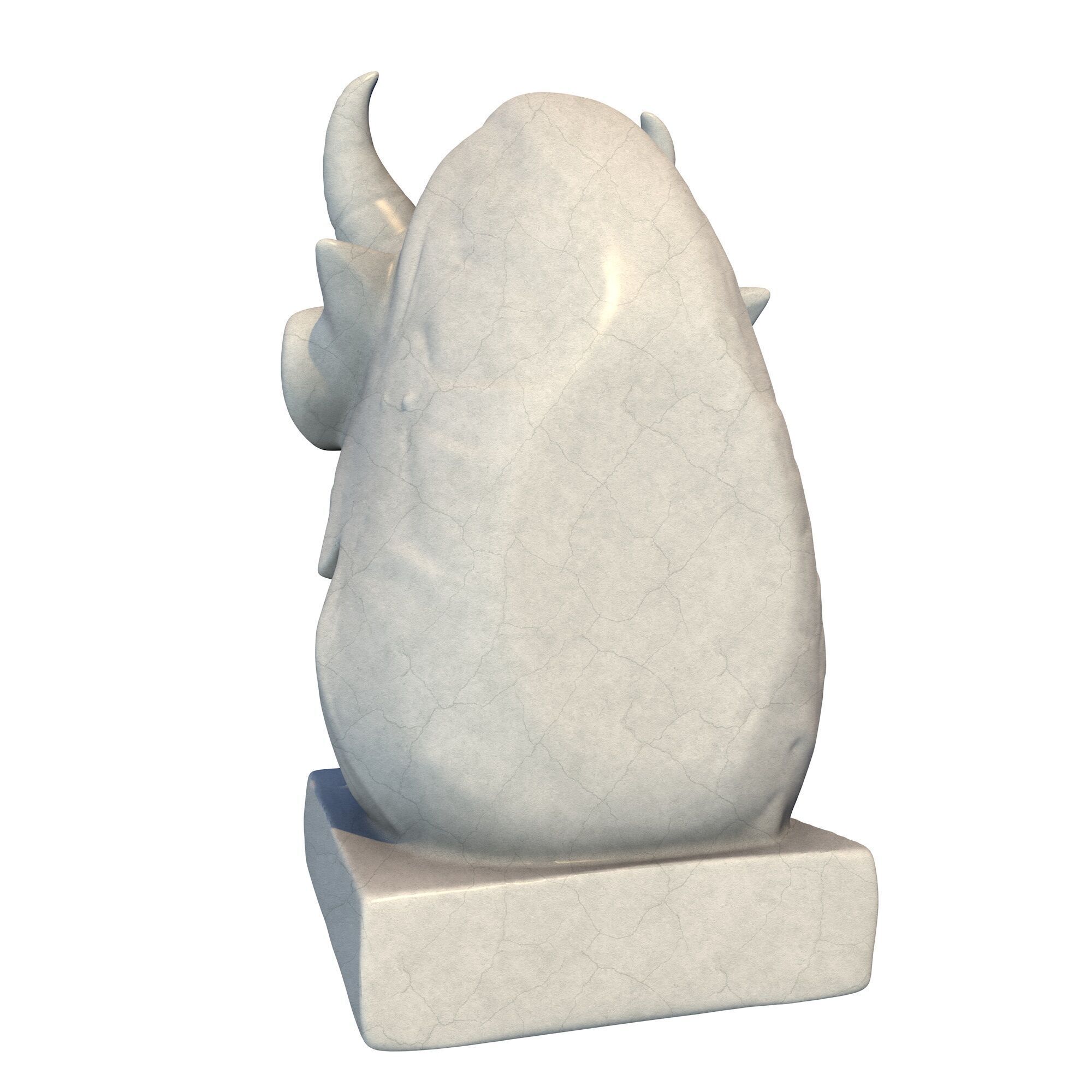 Japanese Oni Creature Head Bust Sculpture 1 3D print model_4