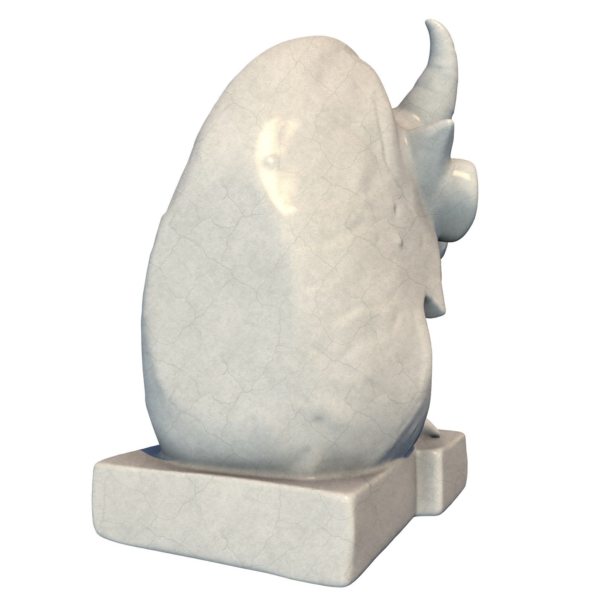 Japanese Oni Creature Head Bust Sculpture 1 3D print model_5