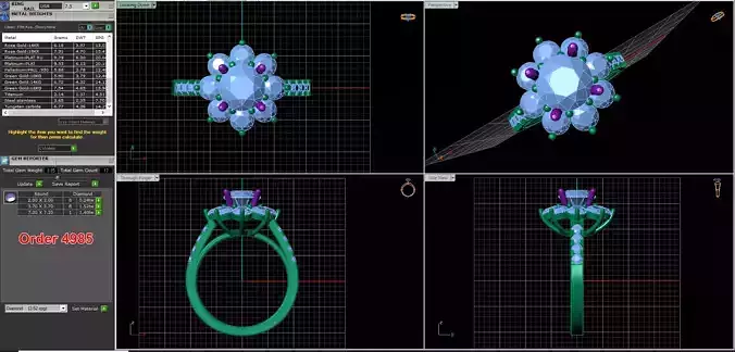 order 4985 Sunflower Diamond Ring