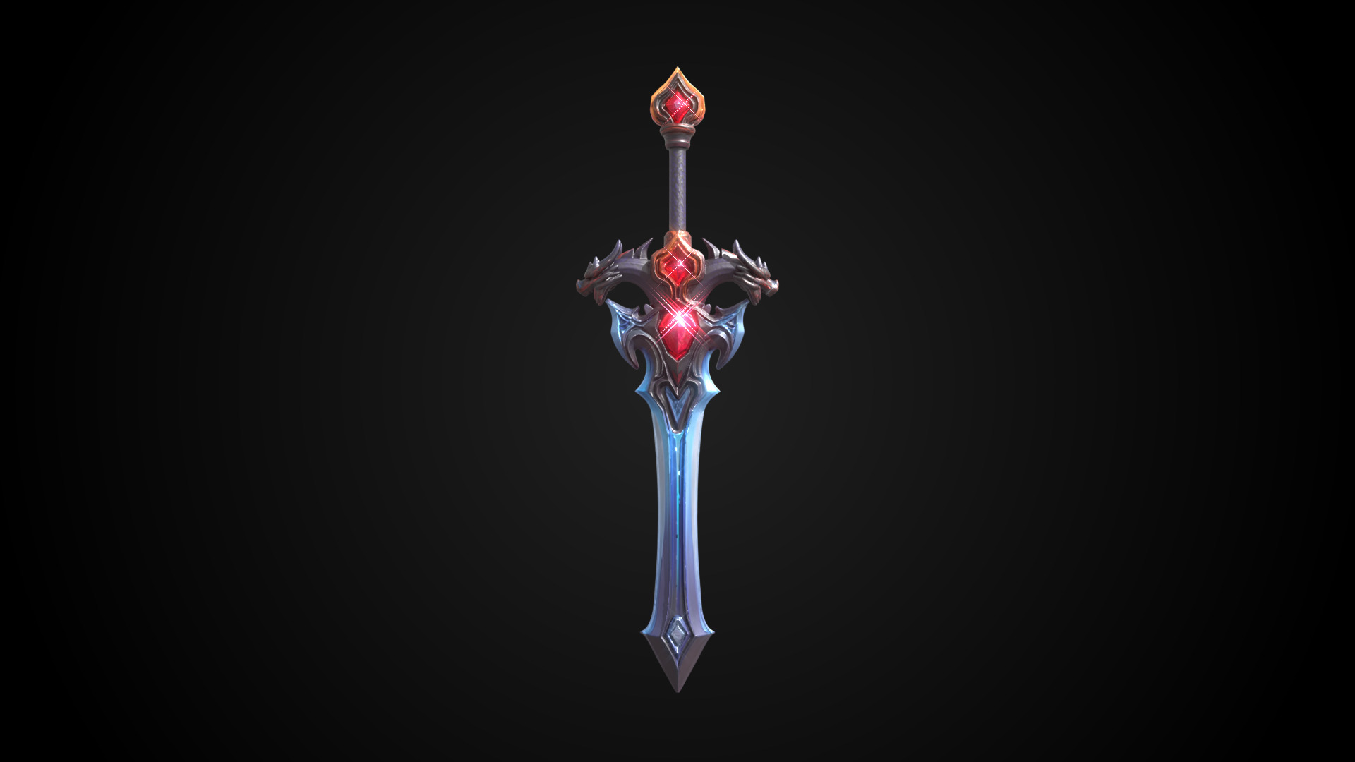 Stylized Sword - Dragonsoul Edge Emberfang - Game Ready 3D model_6
