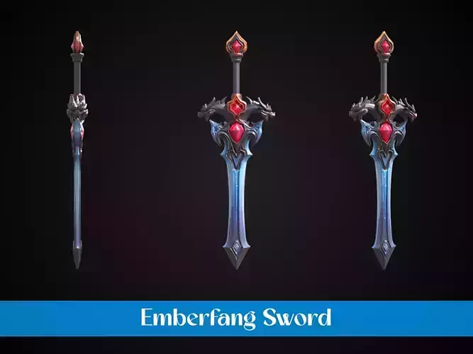 Stylized Dragonsoul Edge Sword - Emberfang